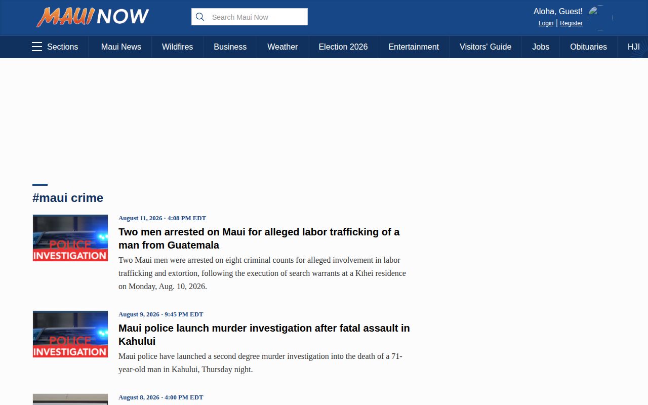 Maui County crime news coverage from Maui Now